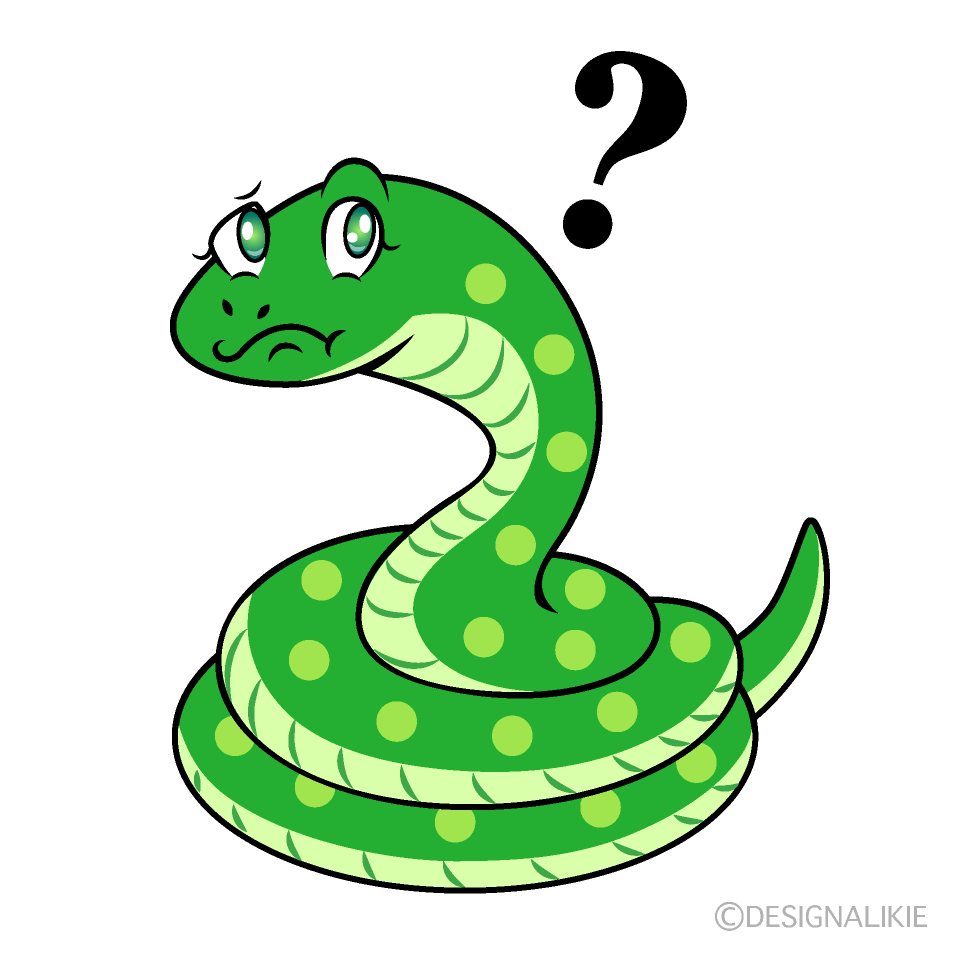 Thinking Green Snake Cartoon Character Image