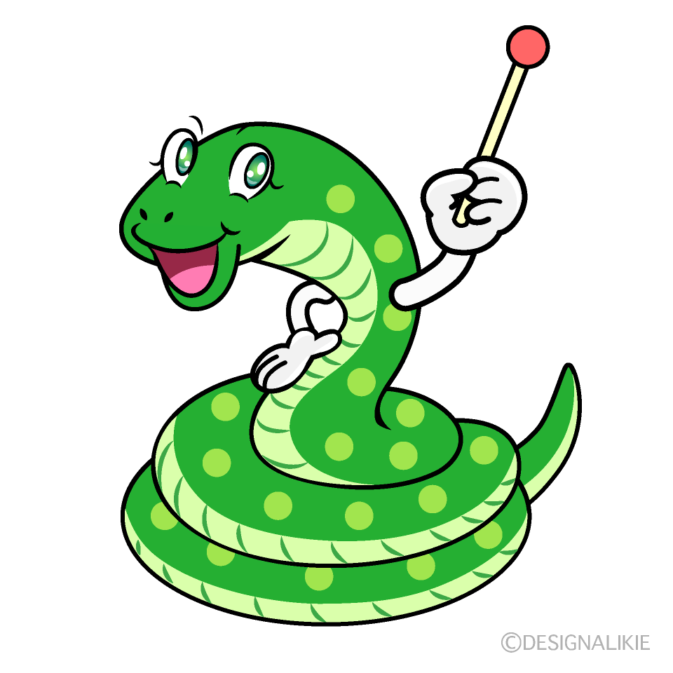 Speaking Green Snake Cartoon Character Image