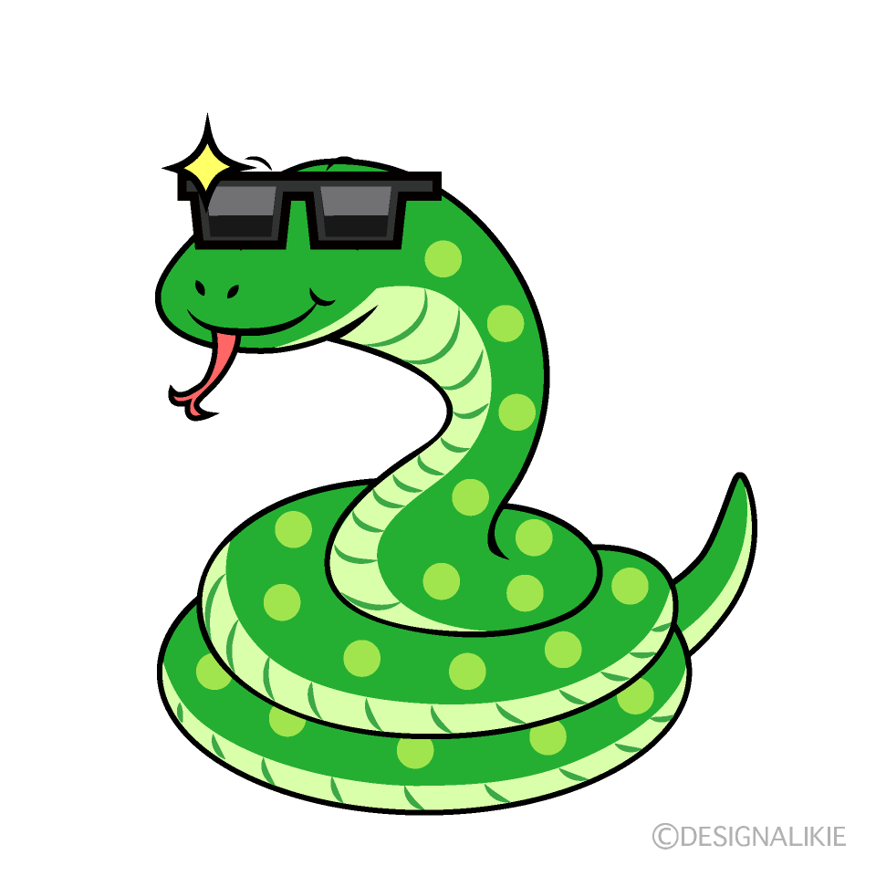 Cool Green Snake Cartoon Character Image