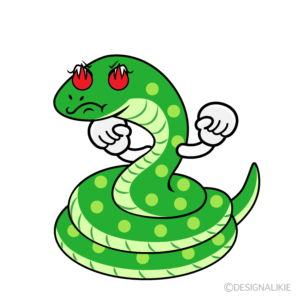 Enthusiasm Green Snake Cartoon Character Image