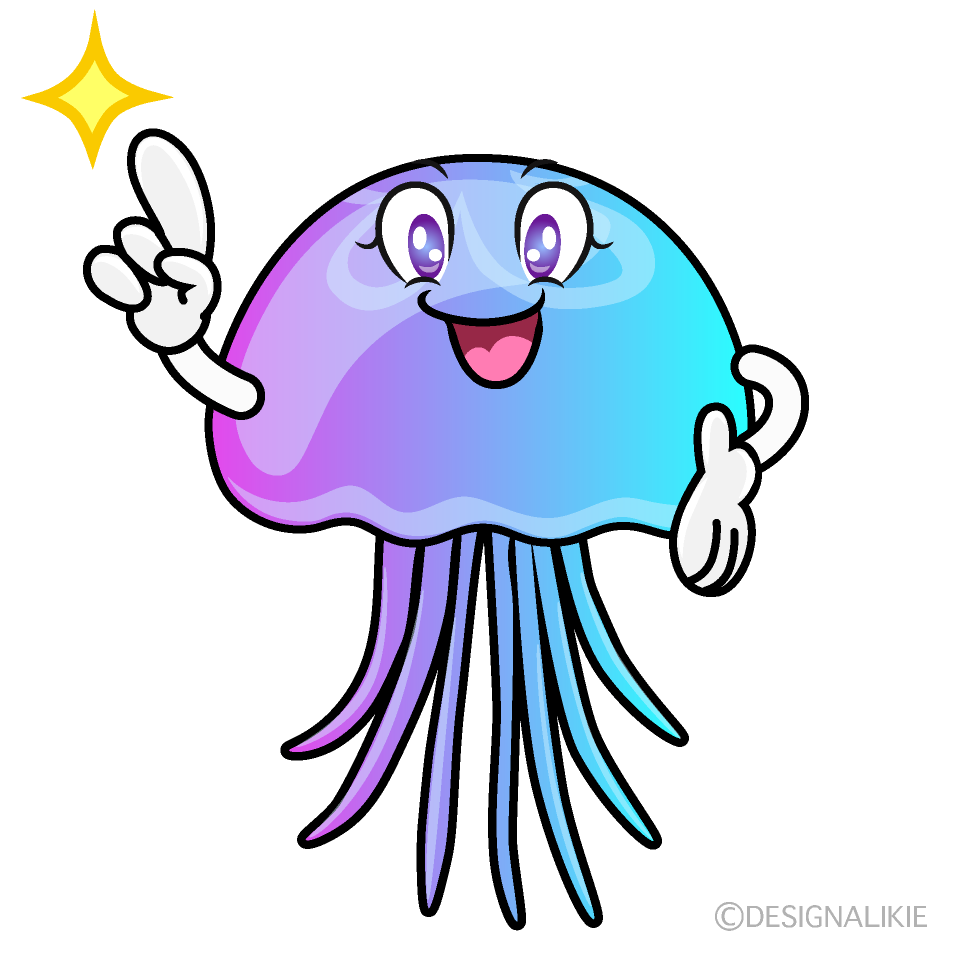 Posing Pastel Jellyfish Cartoon Character Image