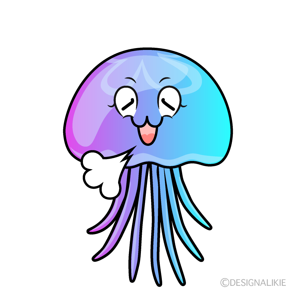 Relaxing Pastel Jellyfish Cartoon Character Image