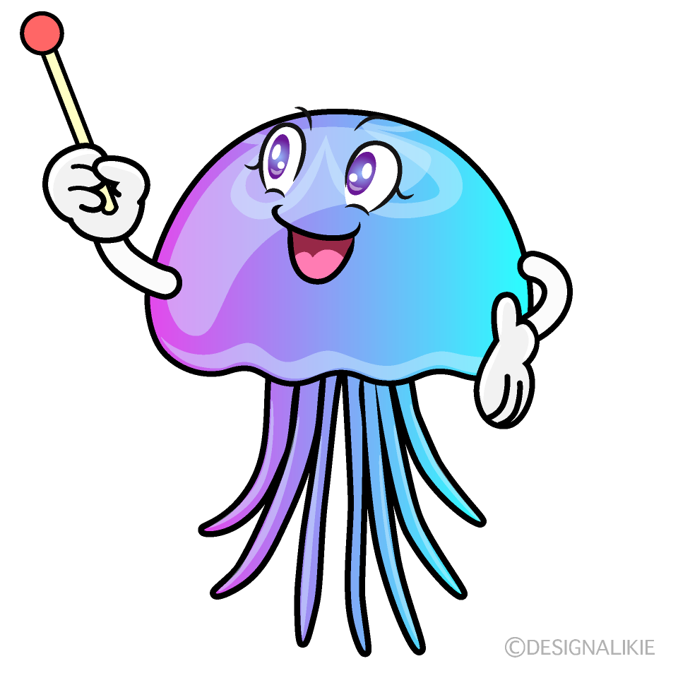 Speaking Pastel Jellyfish Cartoon Character Image