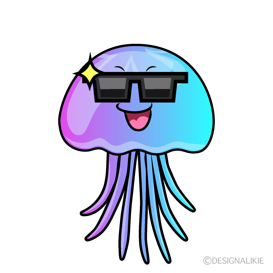 Cool Pastel Jellyfish Cartoon Character Image