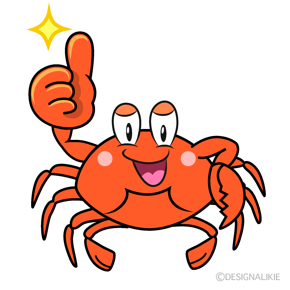 Thumbs up Gazami Crab Cartoon Character Image