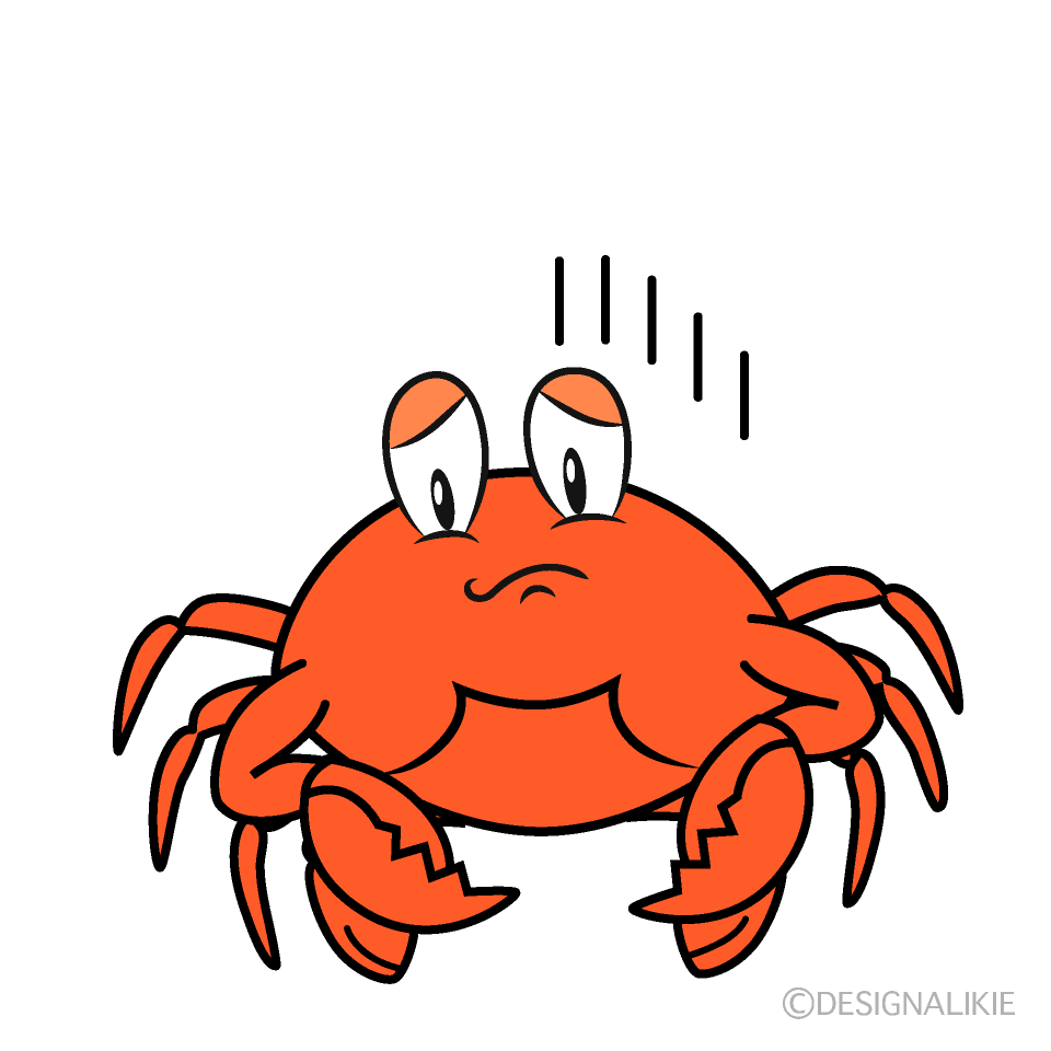 Depressed Gazami Crab Cartoon Character Image