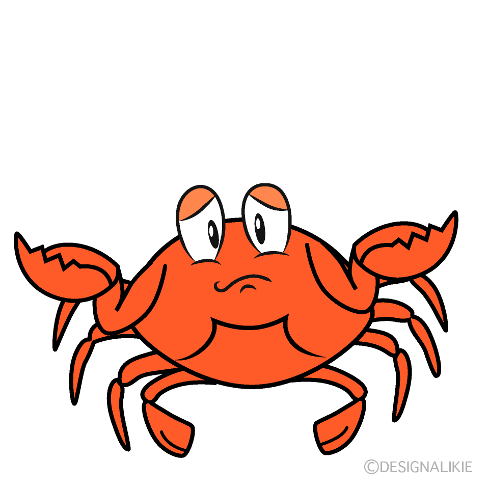 Troubled Gazami Crab Cartoon Character Image