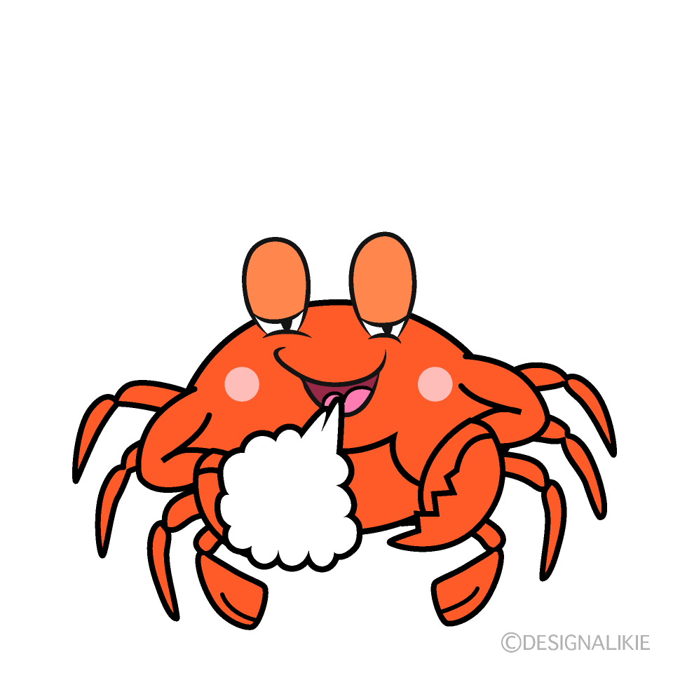 Relaxing Gazami Crab Cartoon Character Image