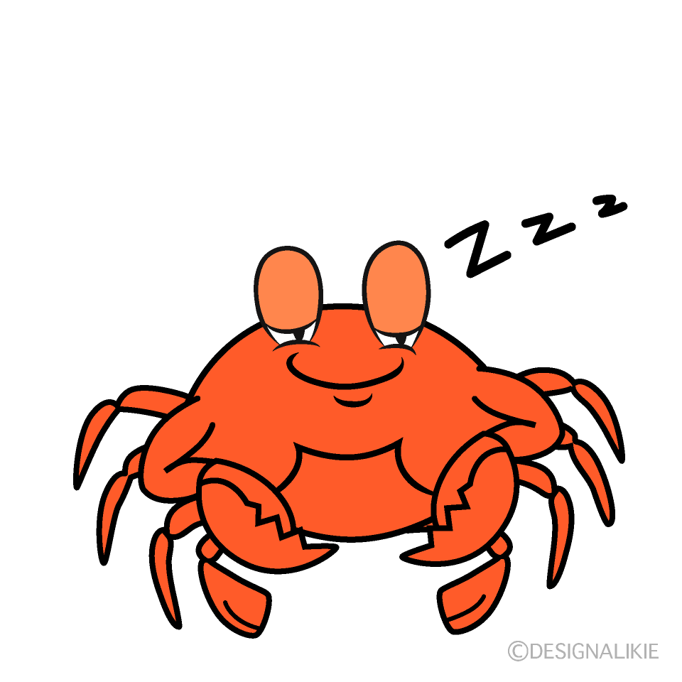 Sleeping Gazami Crab Cartoon Character Image