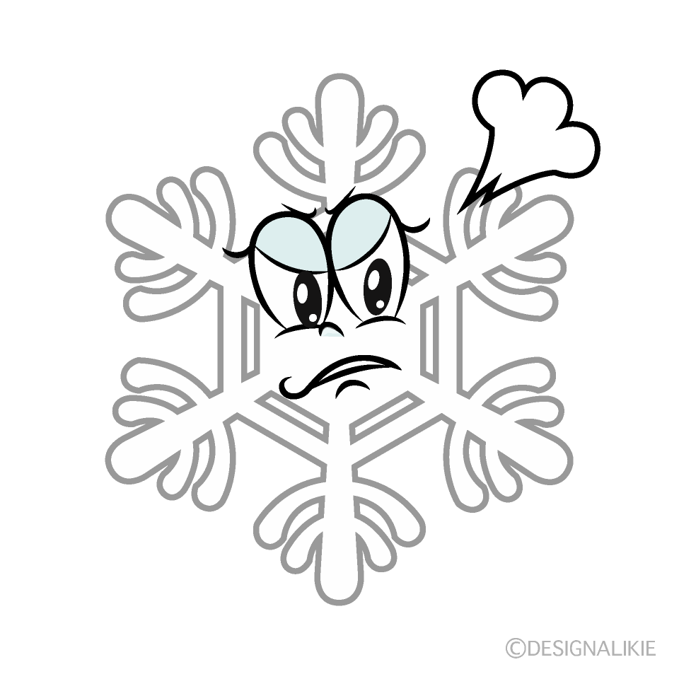 Angry White Snow Cartoon Character Image