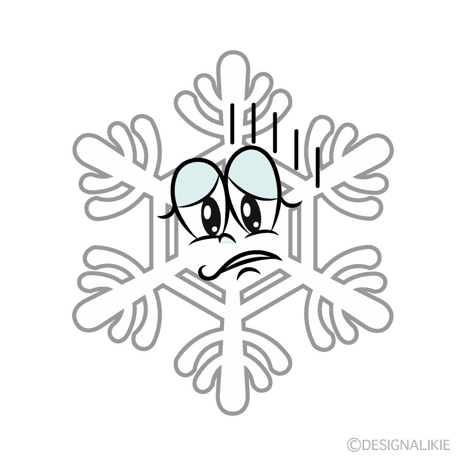 Depressed White Snow Cartoon Character Image