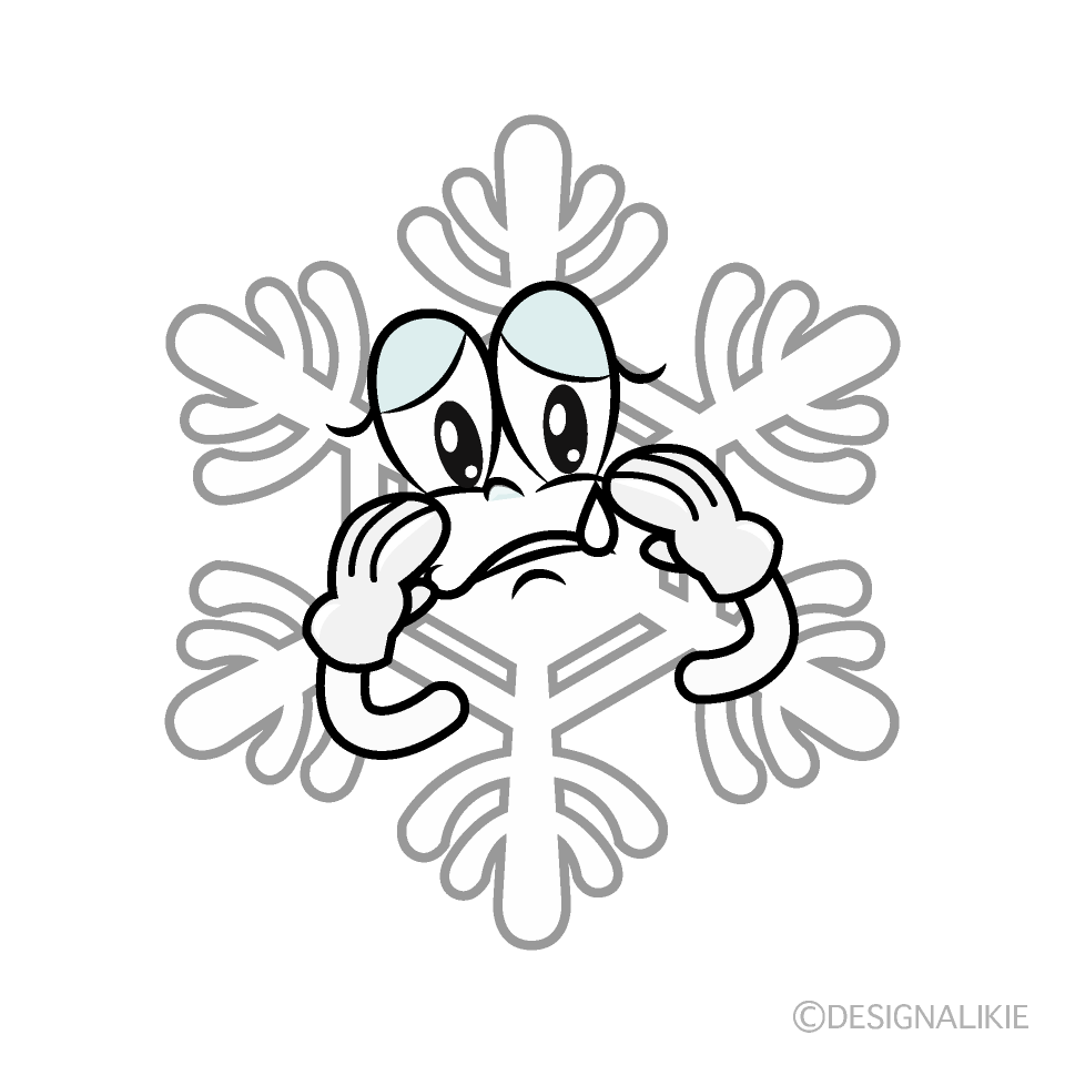 Sad White Snow Cartoon Character Image