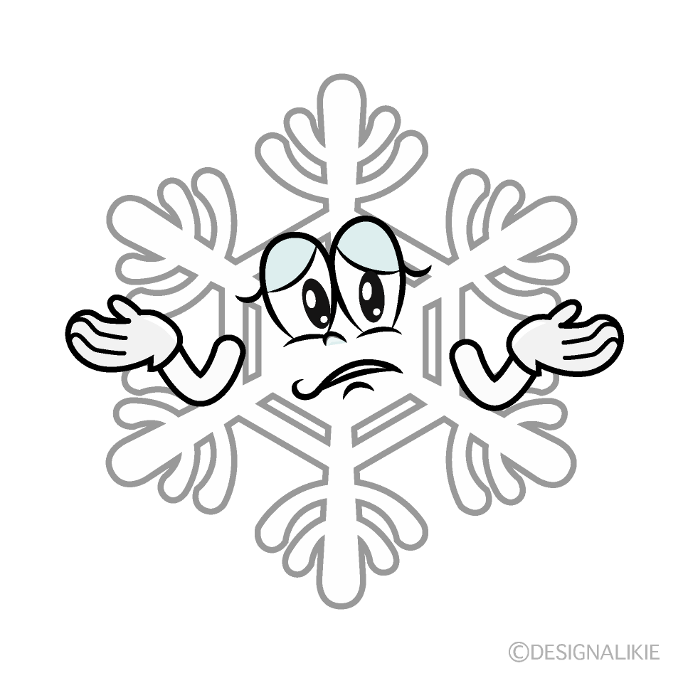 Troubled White Snow Cartoon Character Image