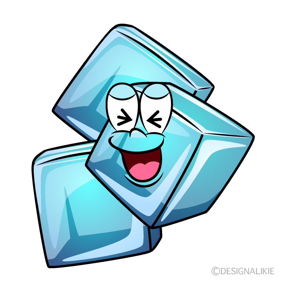 Laughing Ice Cube Cartoon Character Image