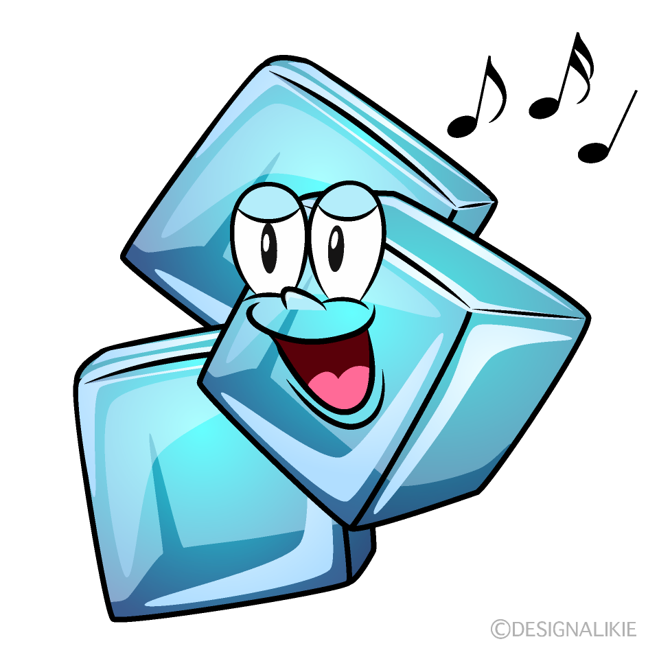 Singing Ice Cube Cartoon Character Image