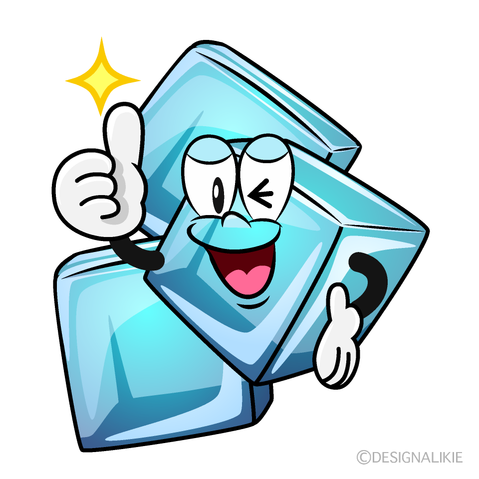 Thumbs up Ice Cube Cartoon Character Image