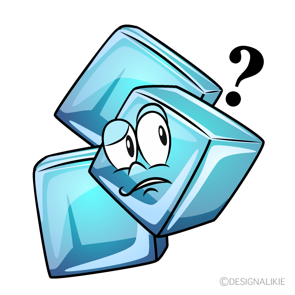 Thinking Ice Cube Cartoon Character Image