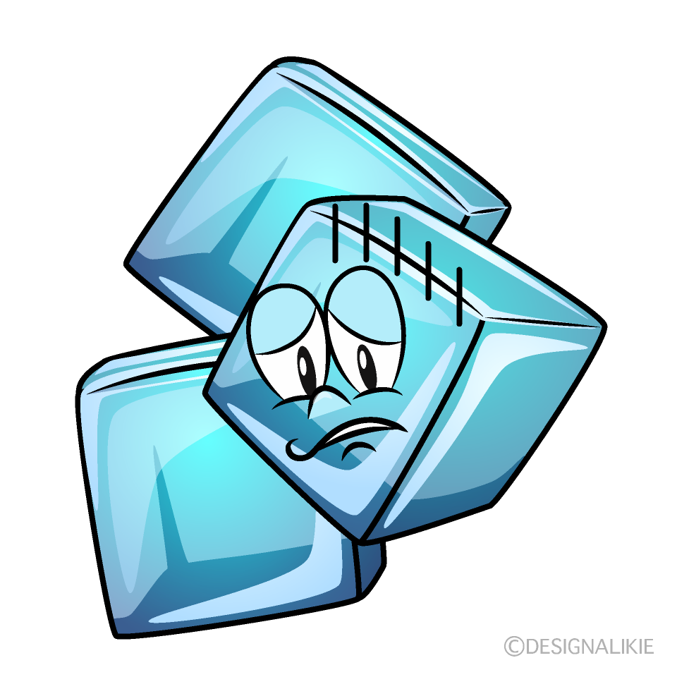 Depressed Ice Cube Cartoon Character Image