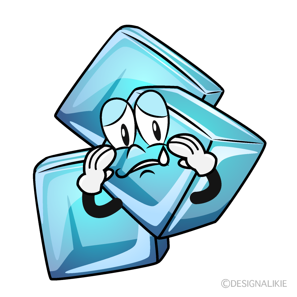 Sad Ice Cube Cartoon Character Image