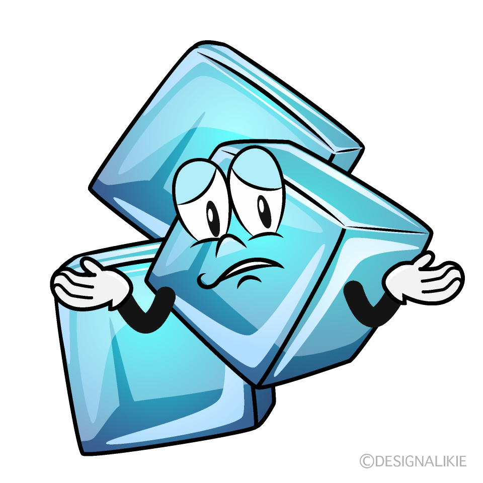 Troubled Ice Cube Cartoon Character Image