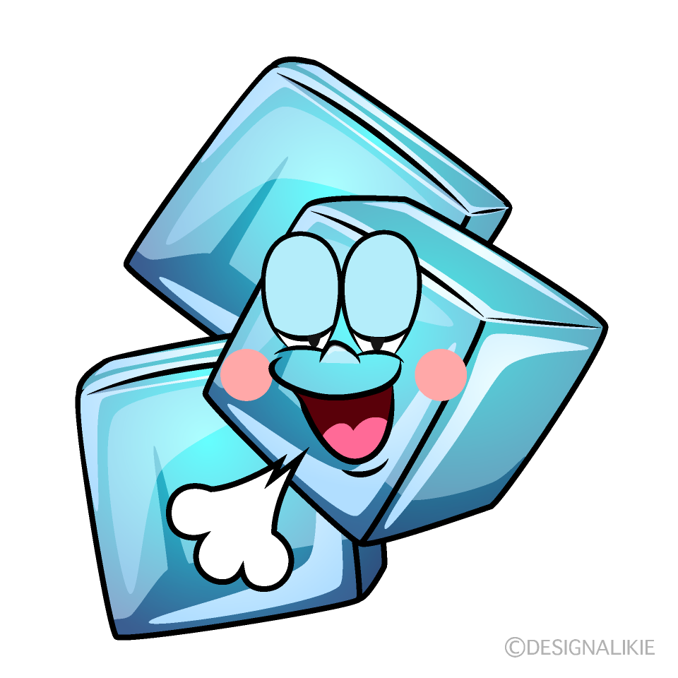 Relaxing Ice Cube Cartoon Character Image