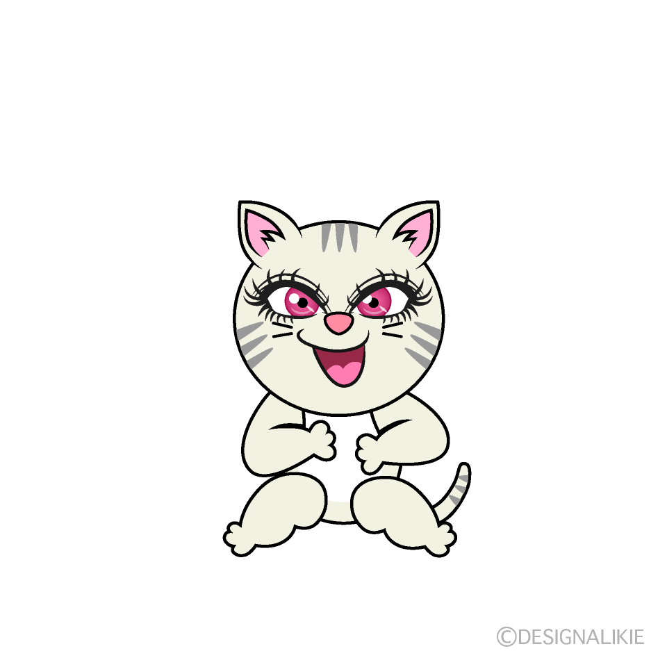 Laughing Girl Cat