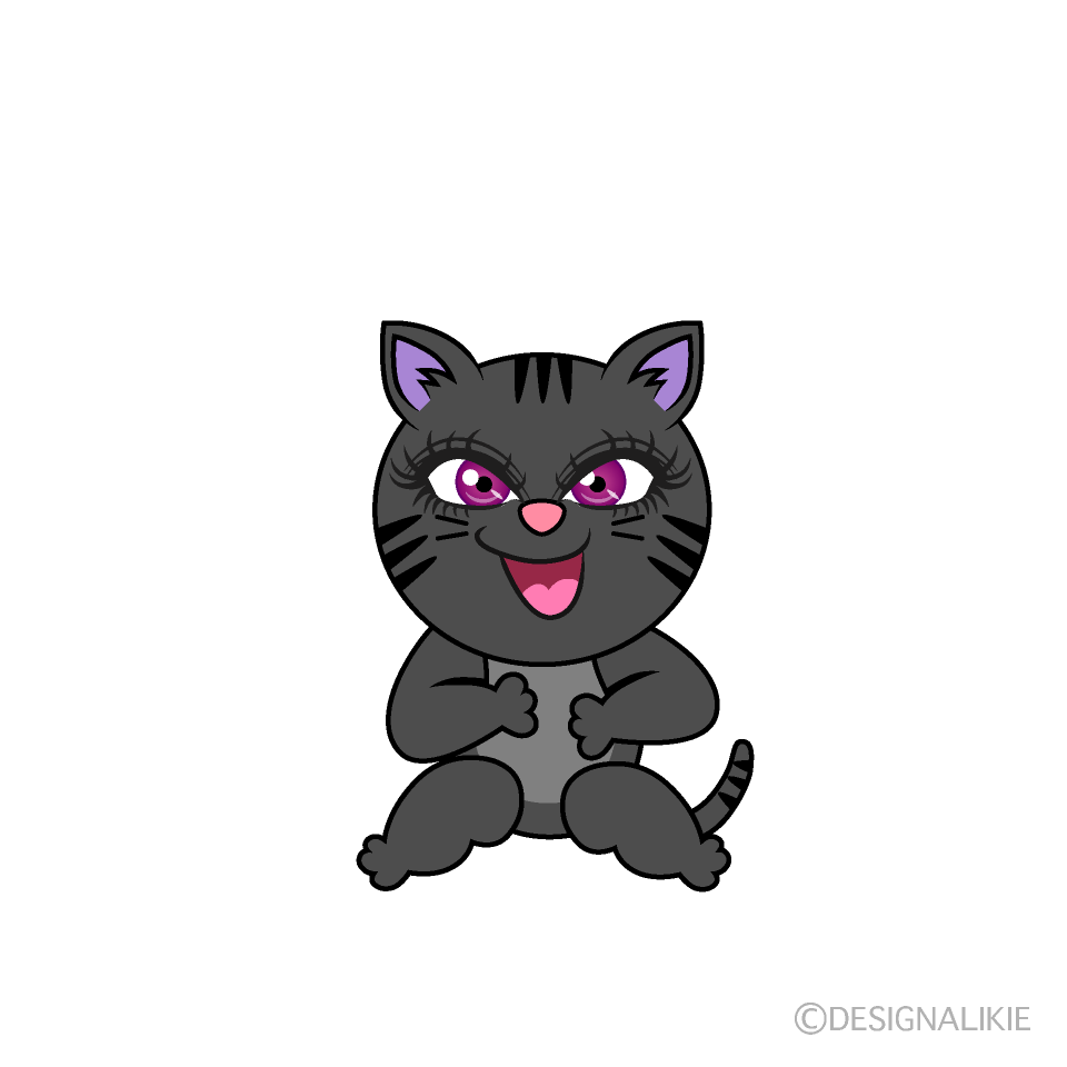 Laughing Black Cat