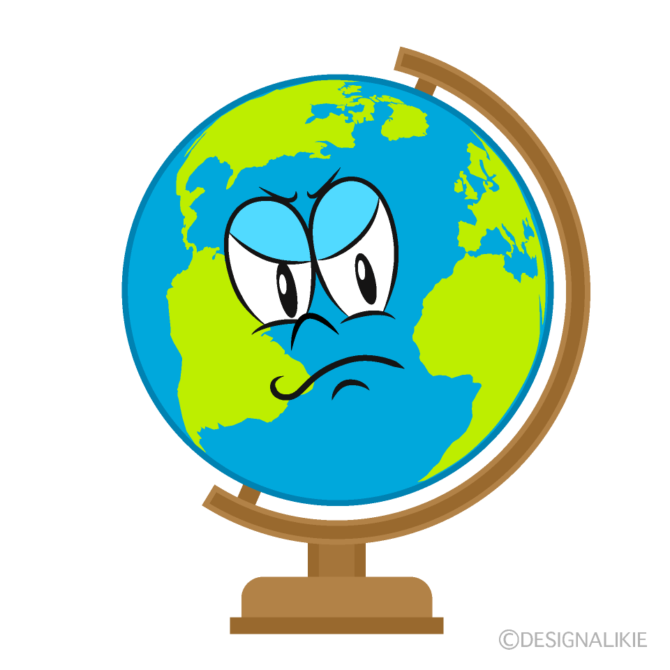 Free Angry Globe Cartoon Image｜Charatoon