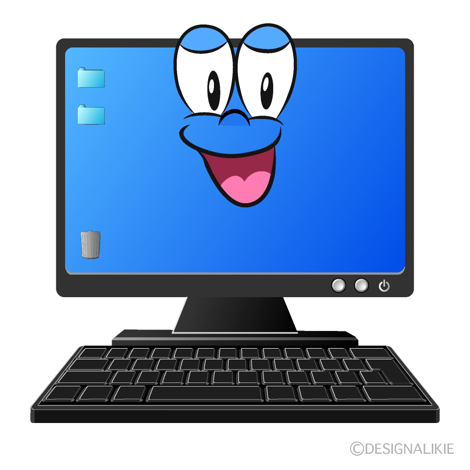 Free Smiling Computer Cartoon Image｜Charatoon
