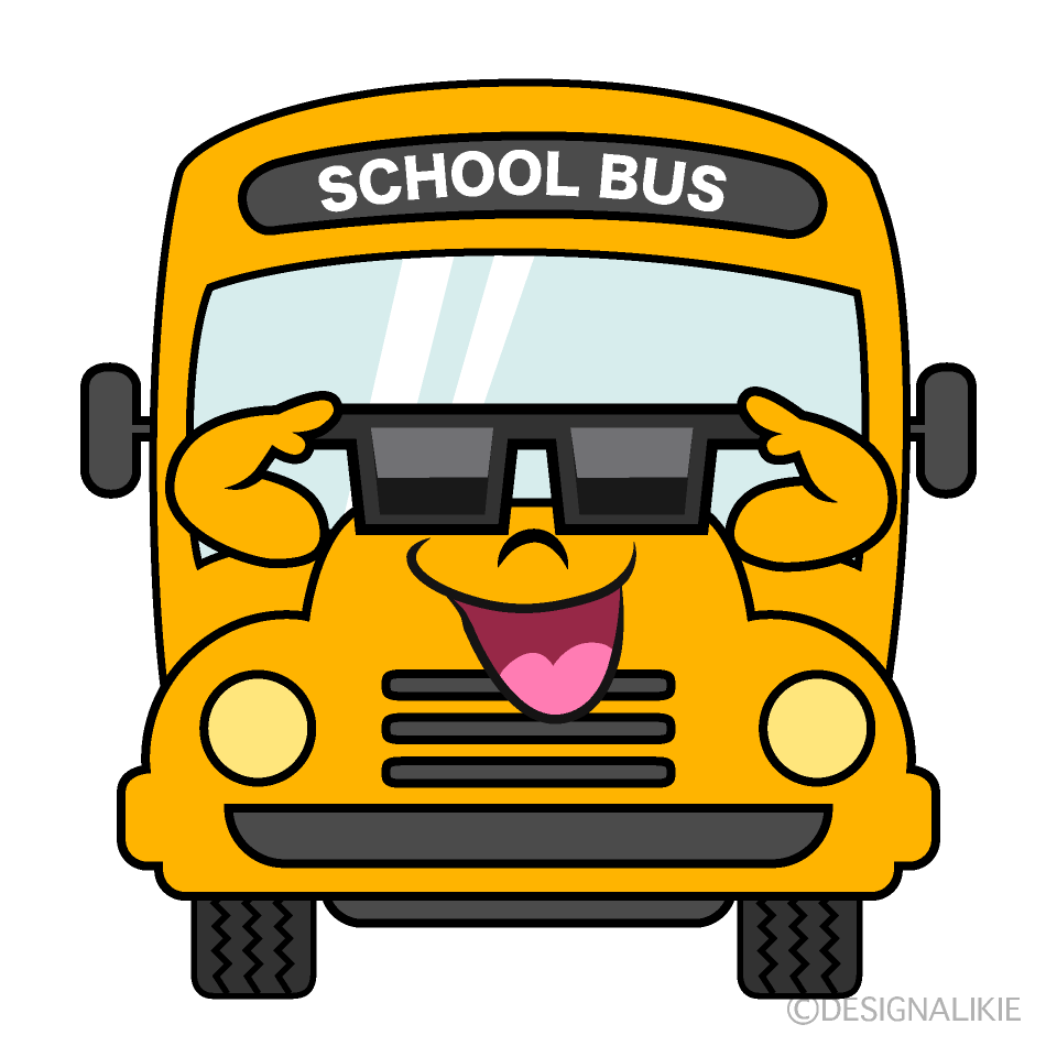 School Bus with  Sunglasses