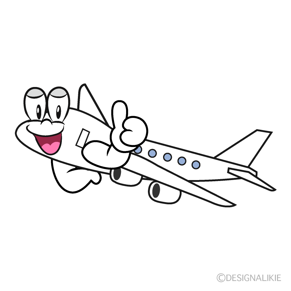 Free Thumbs up Airplane Cartoon Image｜Charatoon