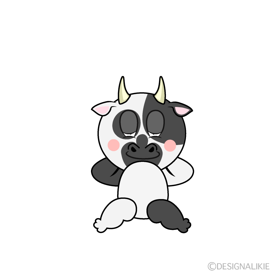 Free Relaxing Cow Cartoon Image｜Charatoon
