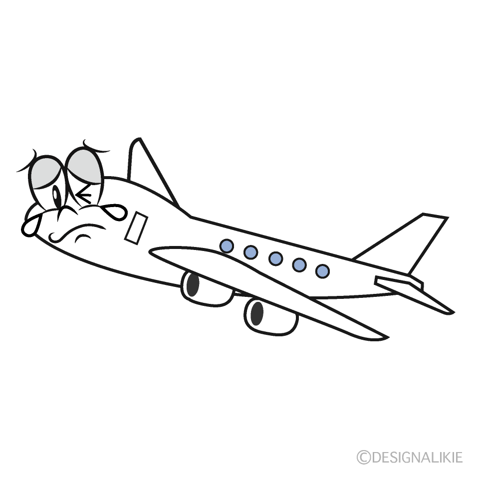 Free Crying Airplane Cartoon Image｜Charatoon