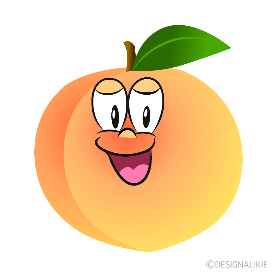 Free Smiling Peach Cartoon Image｜charatoon