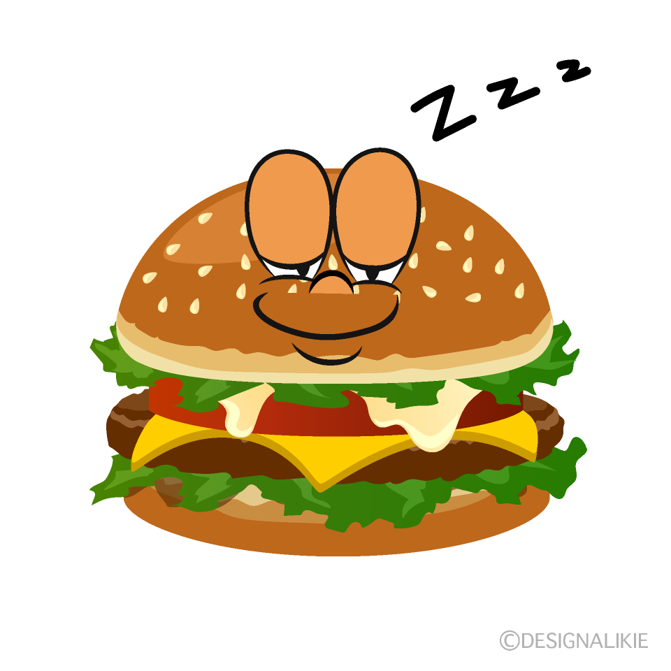 Free Sleeping Burger Cartoon Image｜Charatoon