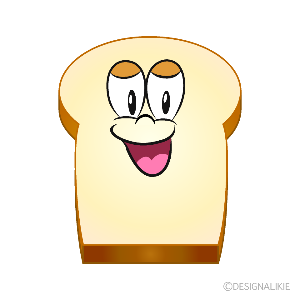 Free Smiling Bread Cartoon Image｜Charatoon