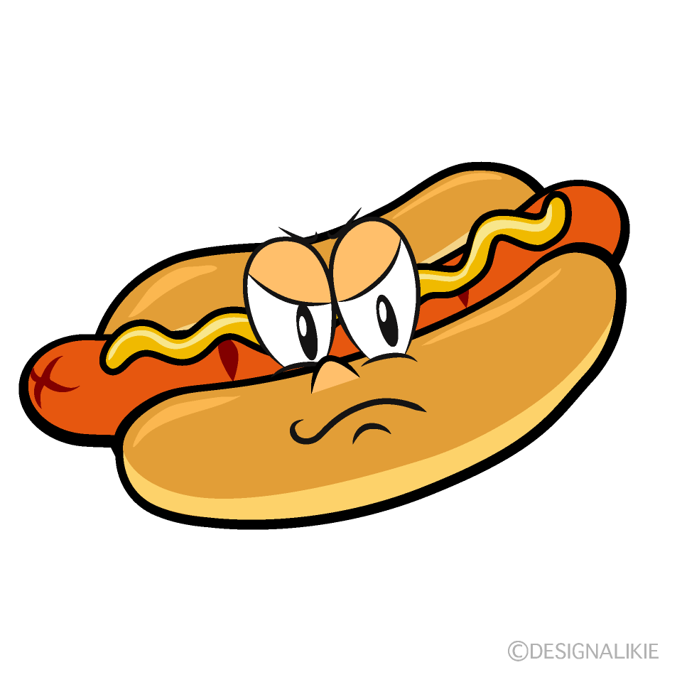 Free Angry Hot Dog Cartoon Image｜Charatoon