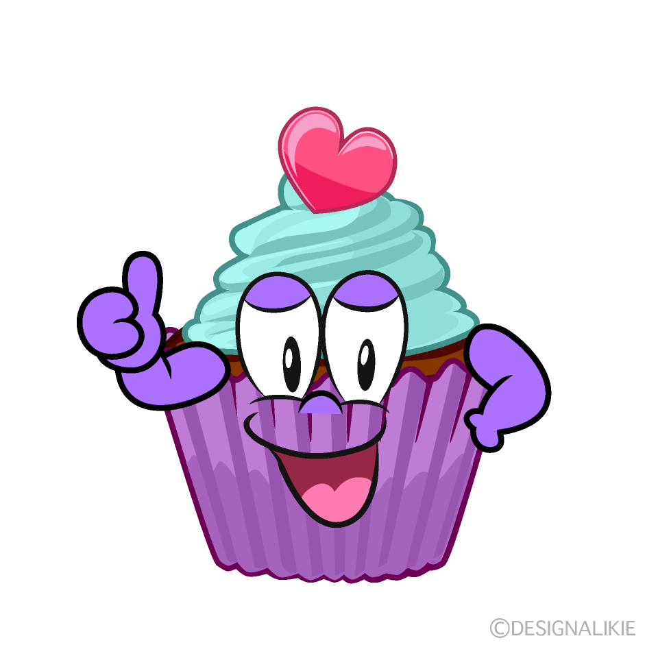 Free Thumbs up Cupcake Cartoon Image｜Charatoon