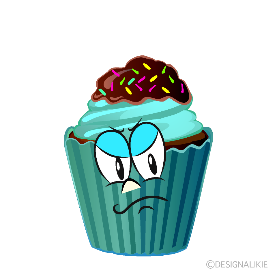 Free Angry Cupcake Cartoon Image｜Charatoon