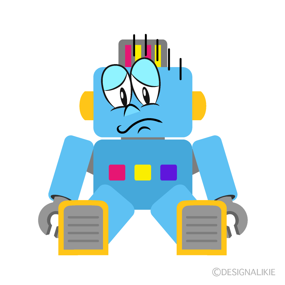 Free Depressed Robot Cartoon Image｜Charatoon