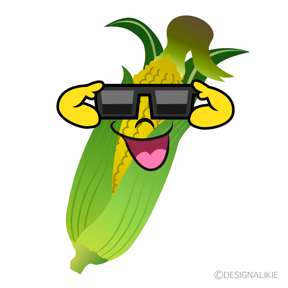 Free Corn with Sunglasses Cartoon Image｜Charatoon