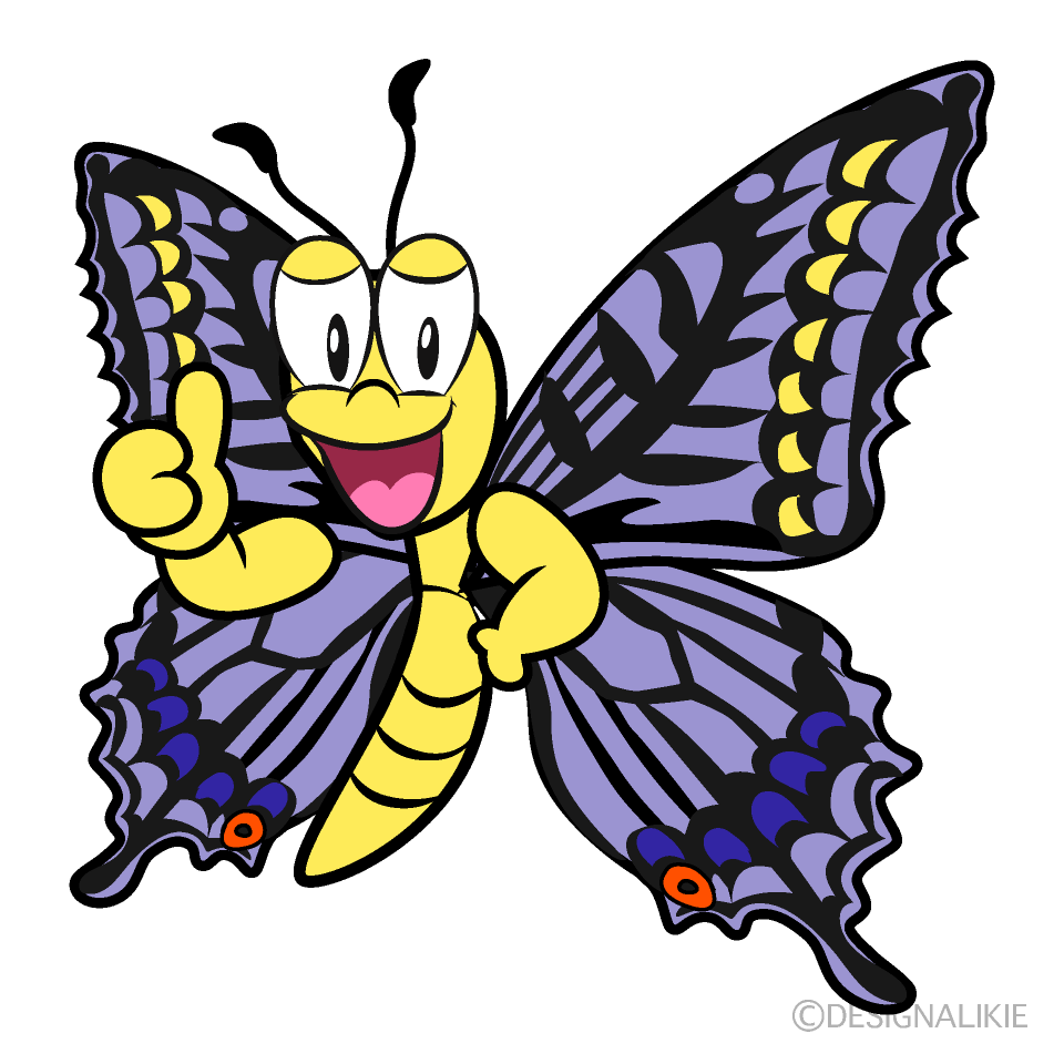Free Thumbs up Butterfly Cartoon Image｜Charatoon
