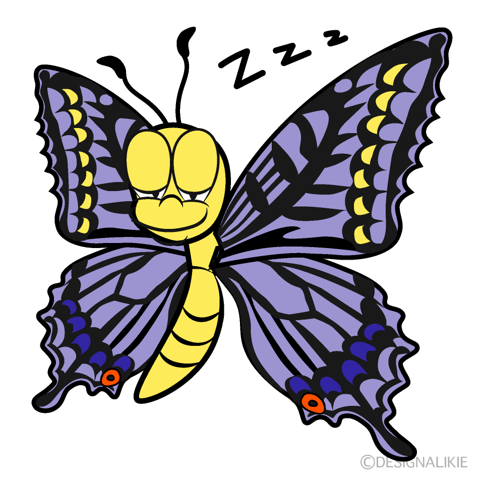 Free Sleeping Butterfly Cartoon Image｜Charatoon