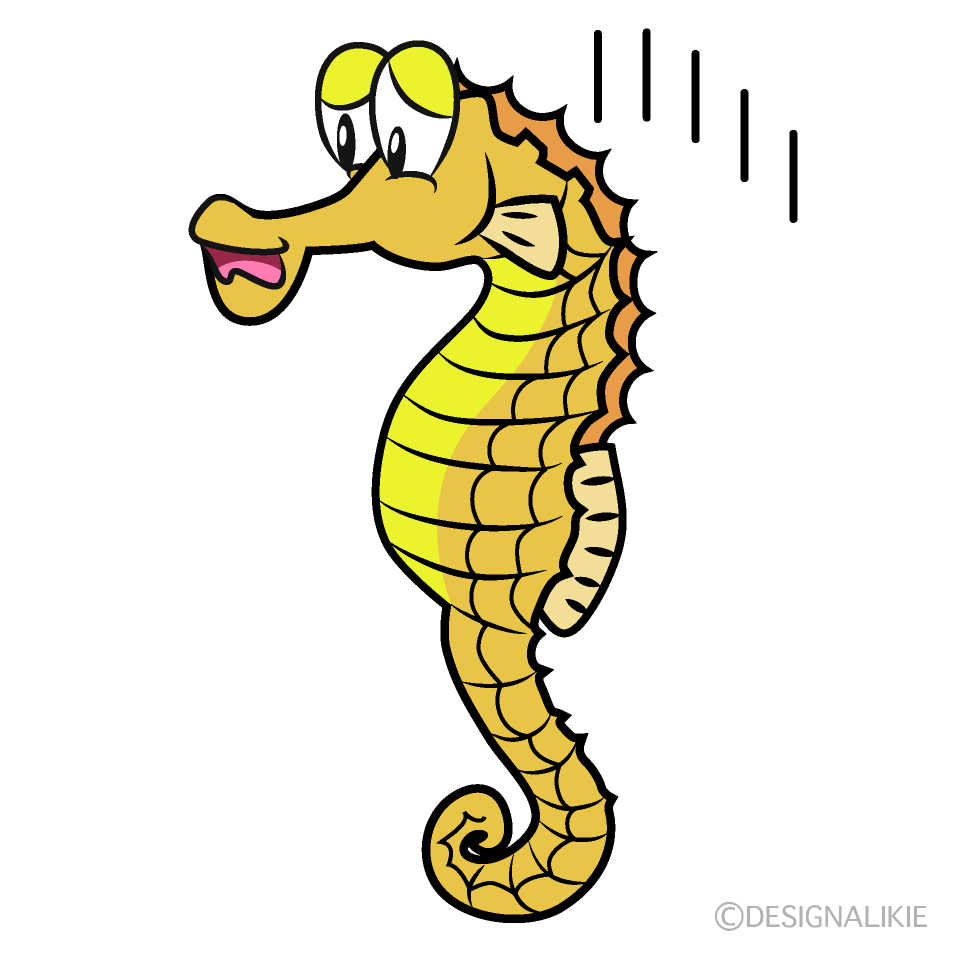 Free Depressed Seahorse Cartoon Image｜Charatoon