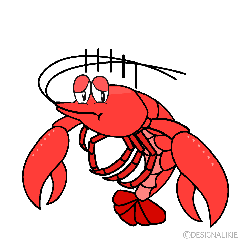 Free Depressed Lobster Cartoon Image｜Charatoon