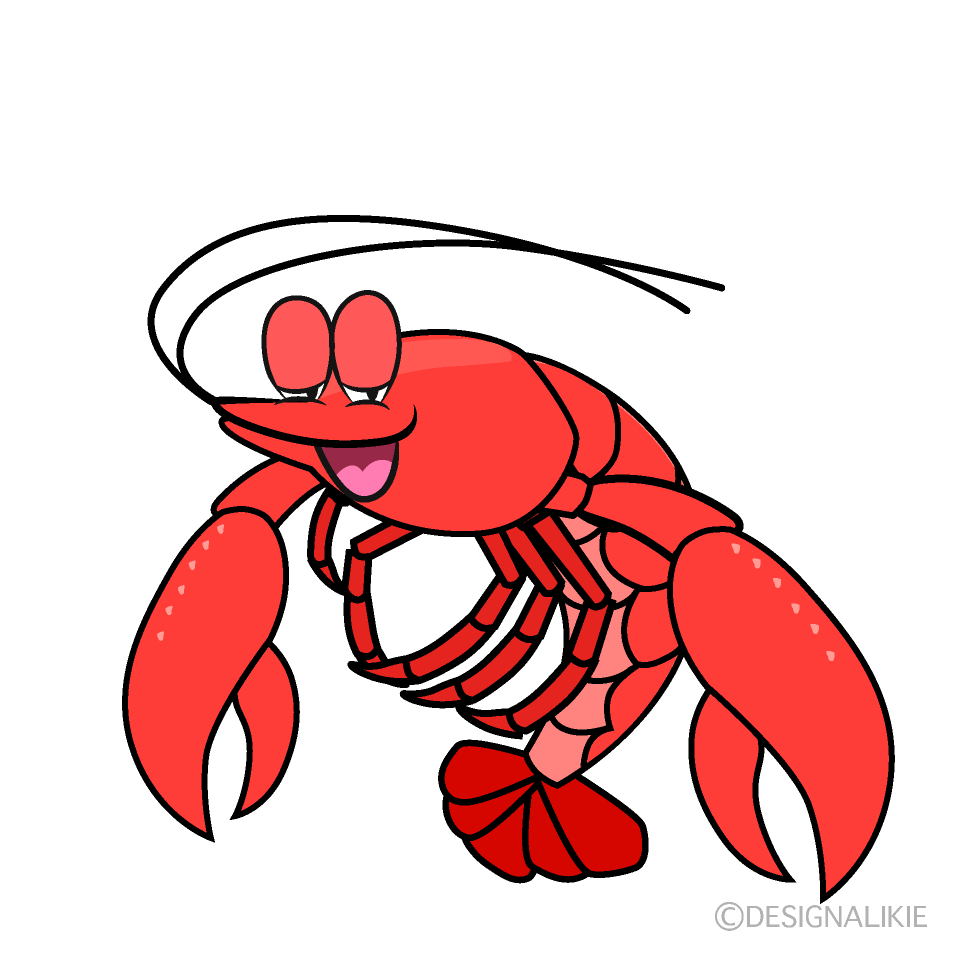 Free Relaxing Lobster Cartoon Image｜Charatoon