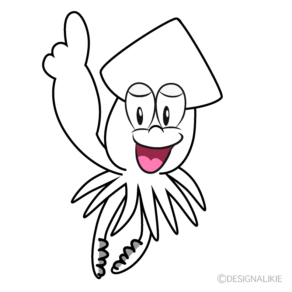 Free Posing Squid Cartoon Image｜Charatoon