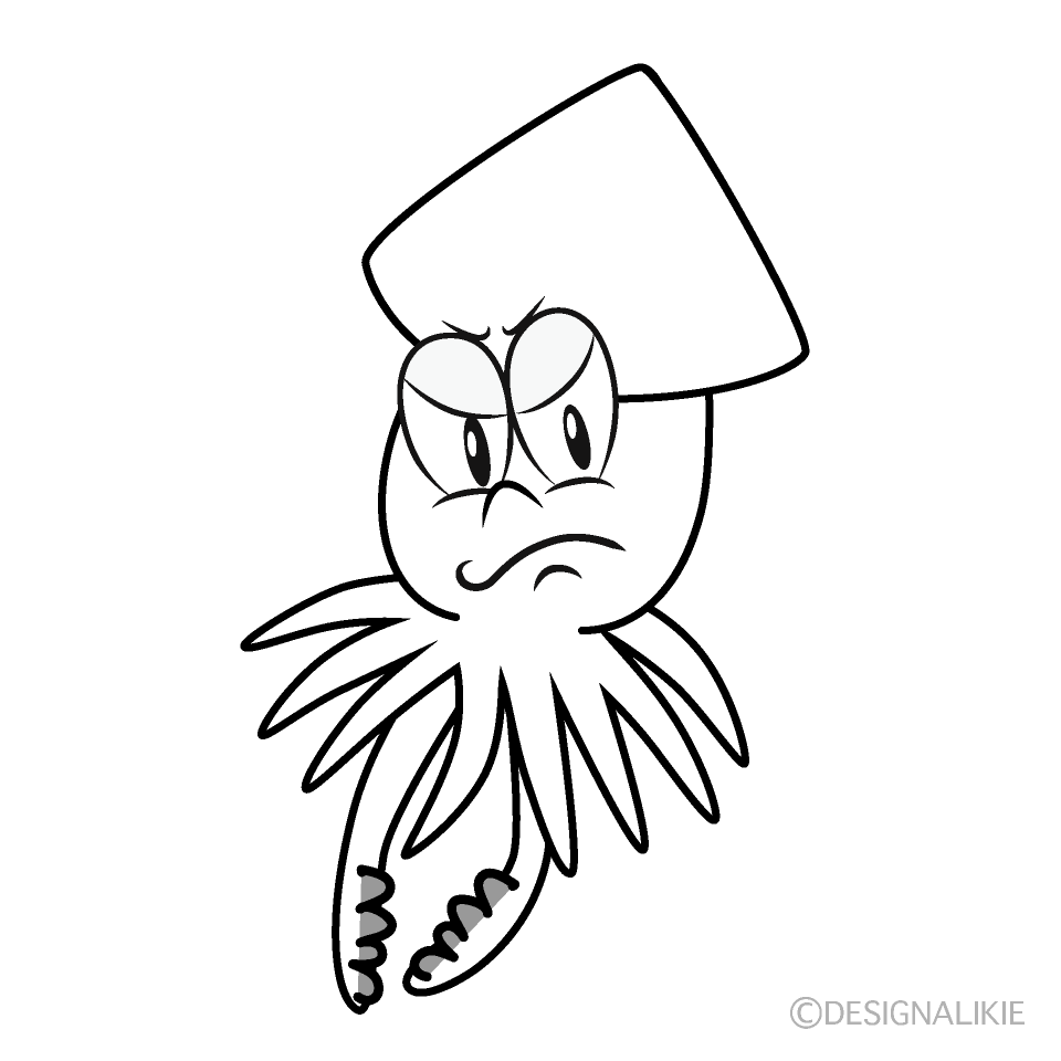 Free Angry Squid Cartoon Image｜Charatoon