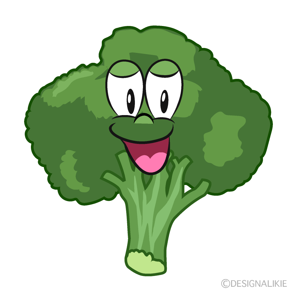 Free Smiling Broccoli Cartoon Image｜Charatoon