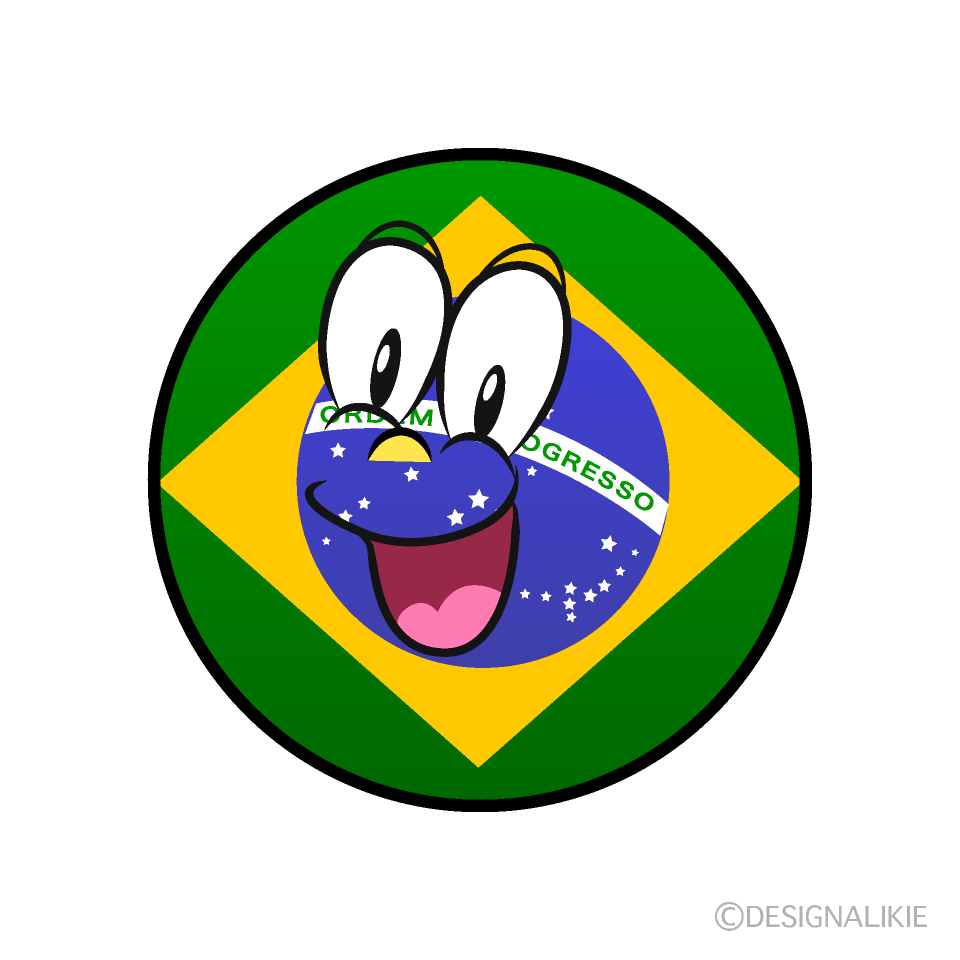 Bandera Brasil Sorprendente Imágenes Gratis de Personajes de Dibujos  Animados｜Charatoon ES
